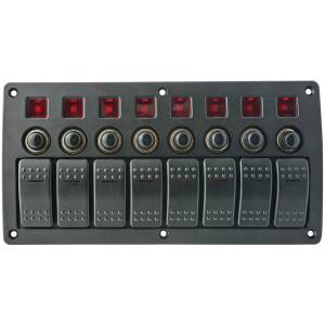 1852 Bryterpanel 8 brytere og automatsikringer