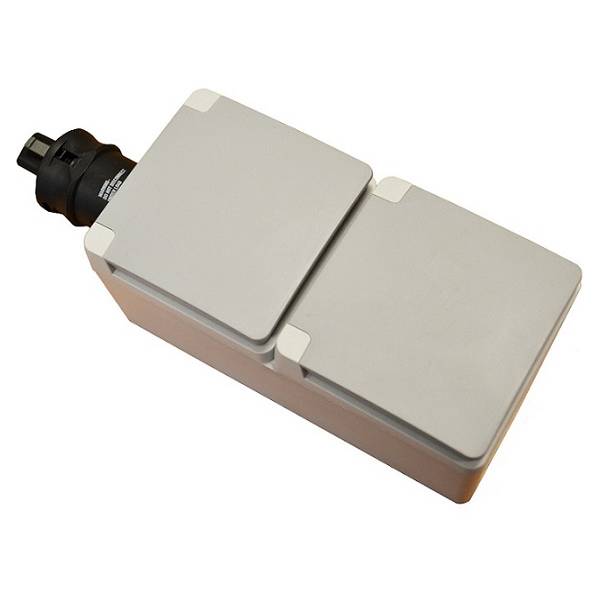 Ratio Veggkontakt utenpåliggende, dobbel